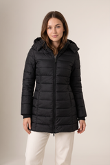 Evelyn | Women's Long Water-Resistant Winter Jacket — Black