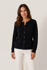 Elise | Women's Soft Button-Up Sweater — Black